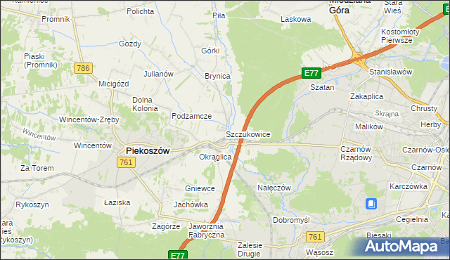 mapa Szczukowice, Szczukowice na mapie Targeo