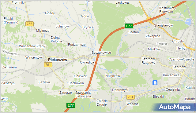 mapa Szczukowskie Górki, Szczukowskie Górki na mapie Targeo