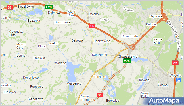 mapa Karczemki gmina Szemud, Karczemki gmina Szemud na mapie Targeo