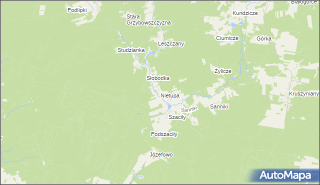 mapa Nietupa, Nietupa na mapie Targeo