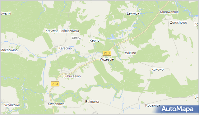 mapa Wrzeście gmina Słupsk, Wrzeście gmina Słupsk na mapie Targeo