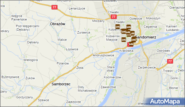 mapa Andruszkowice, Andruszkowice na mapie Targeo