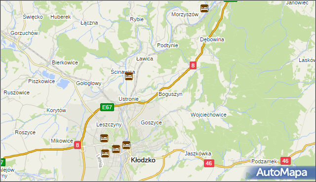 mapa Boguszyn gmina Kłodzko, Boguszyn gmina Kłodzko na mapie Targeo