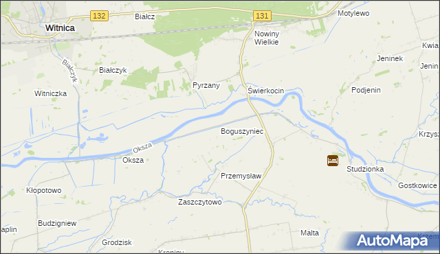 mapa Boguszyniec gmina Witnica, Boguszyniec gmina Witnica na mapie Targeo