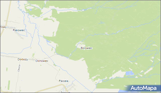 mapa Borowiec gmina Łukowa, Borowiec gmina Łukowa na mapie Targeo