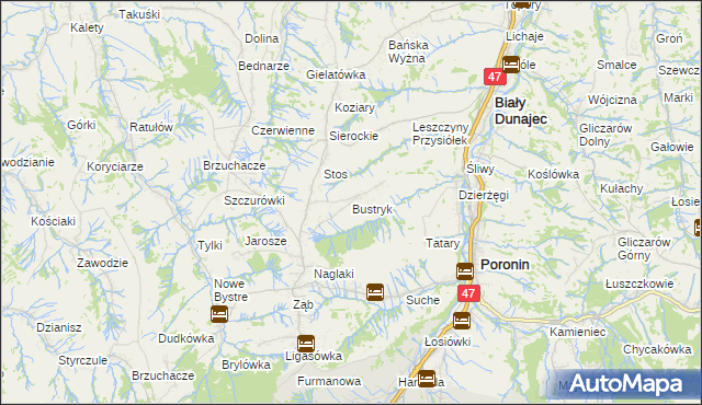 mapa Bustryk, Bustryk na mapie Targeo