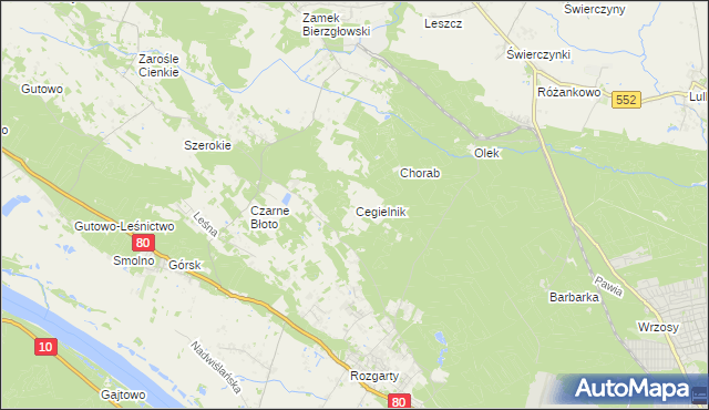 mapa Cegielnik, Cegielnik na mapie Targeo