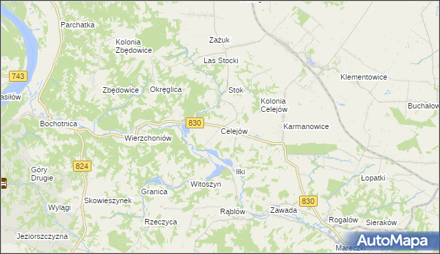 mapa Celejów gmina Wąwolnica, Celejów gmina Wąwolnica na mapie Targeo