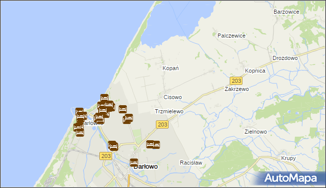 mapa Cisowo, Cisowo na mapie Targeo