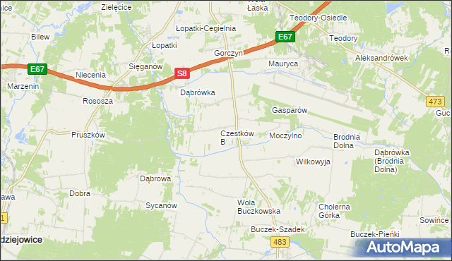 mapa Czestków-Osiedle, Czestków-Osiedle na mapie Targeo