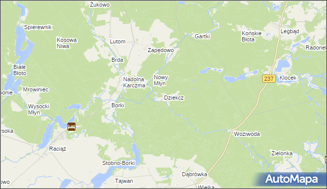mapa Dziekcz, Dziekcz na mapie Targeo