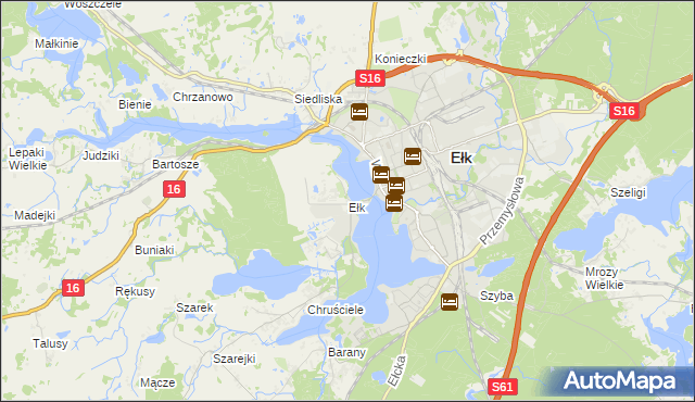 mapa Ełk powiat ełcki, Ełk powiat ełcki na mapie Targeo