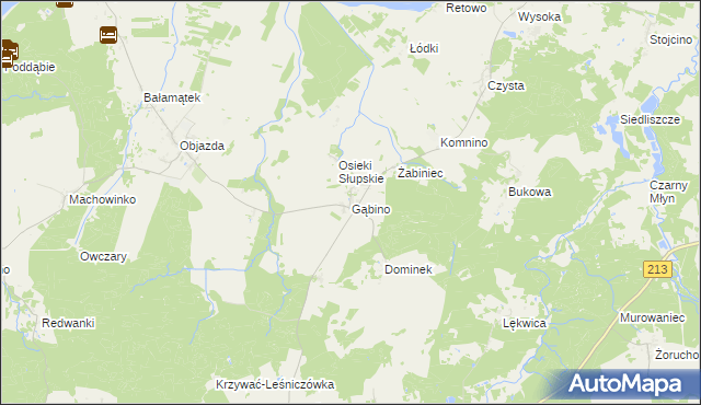 mapa Gąbino, Gąbino na mapie Targeo