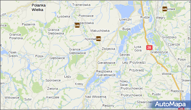 mapa Gierałtowiczki, Gierałtowiczki na mapie Targeo