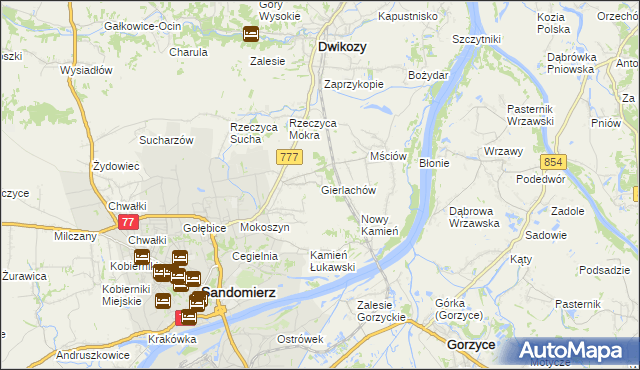 mapa Gierlachów, Gierlachów na mapie Targeo