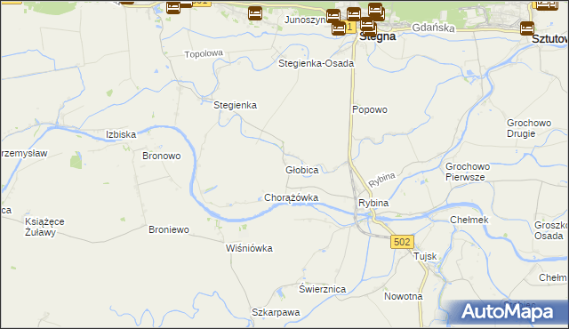 mapa Głobica, Głobica na mapie Targeo