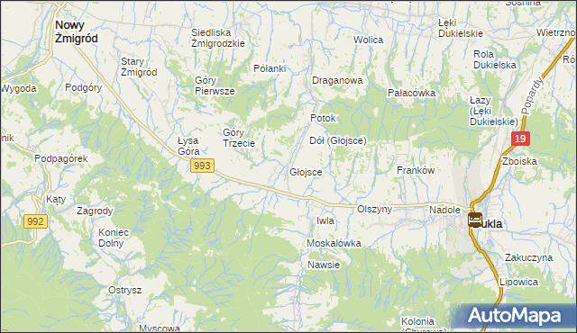 mapa Głojsce, Głojsce na mapie Targeo