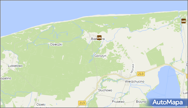 mapa Górczyn gmina Krokowa, Górczyn gmina Krokowa na mapie Targeo