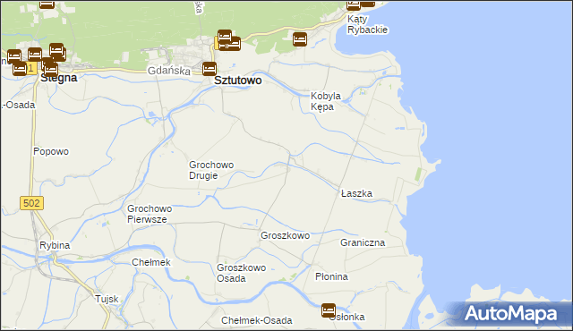 mapa Grochowo Trzecie, Grochowo Trzecie na mapie Targeo