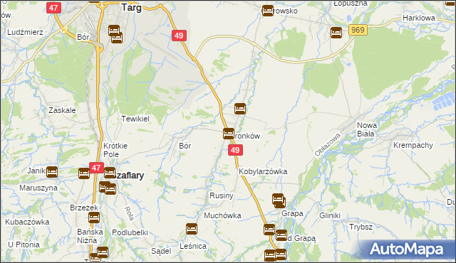 mapa Gronków, Gronków na mapie Targeo