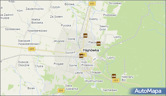 mapa Hajnówka, Hajnówka na mapie Targeo