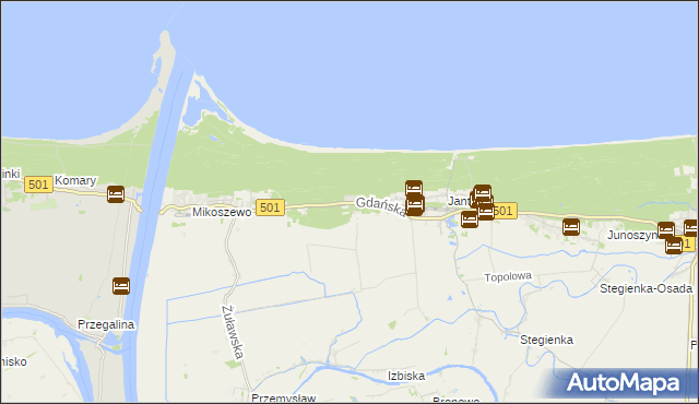 mapa Jantar-Leśniczówka, Jantar-Leśniczówka na mapie Targeo