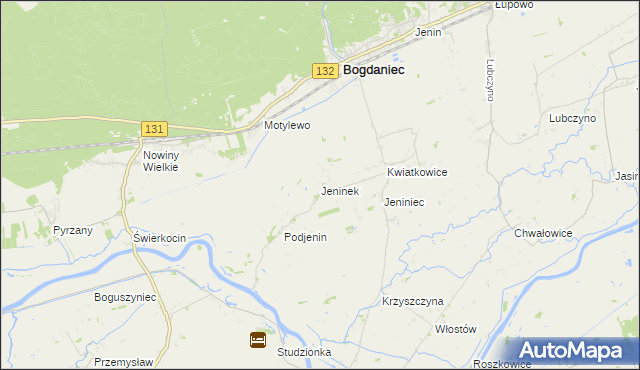 mapa Jeninek, Jeninek na mapie Targeo