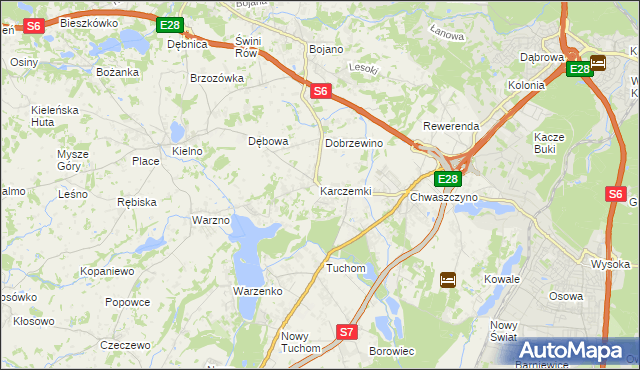 mapa Karczemki gmina Szemud, Karczemki gmina Szemud na mapie Targeo