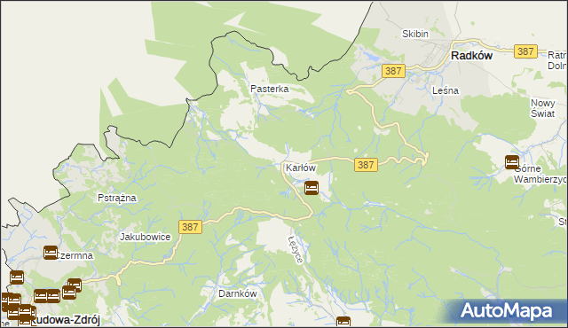 mapa Karłów gmina Radków, Karłów gmina Radków na mapie Targeo