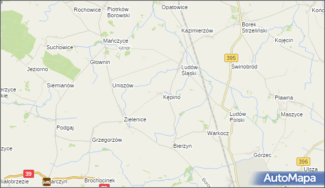 mapa Kępino gmina Borów, Kępino gmina Borów na mapie Targeo