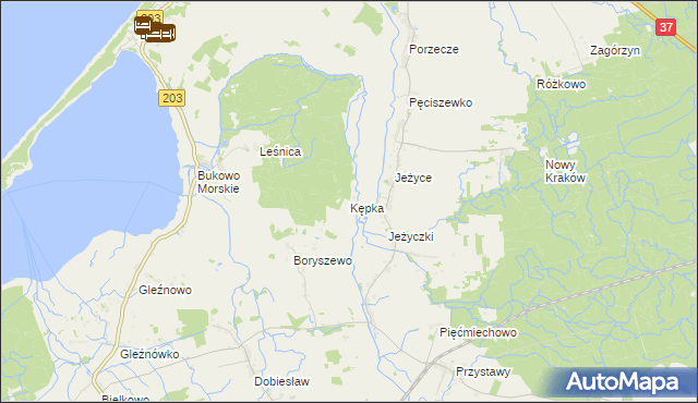 mapa Kępka gmina Darłowo, Kępka gmina Darłowo na mapie Targeo