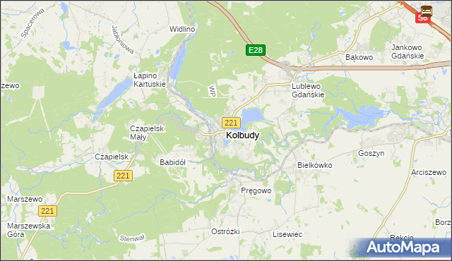 mapa Kolbudy, Kolbudy na mapie Targeo