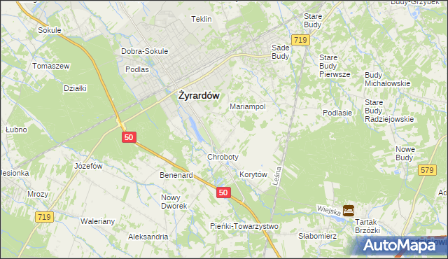 mapa Korytów A, Korytów A na mapie Targeo