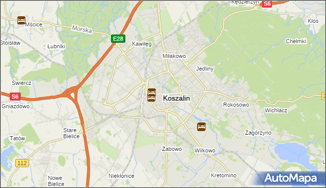 mapa Koszalina, Koszalin na mapie Targeo