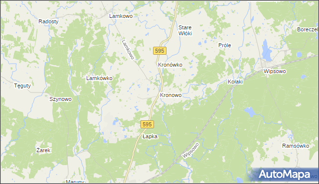 mapa Kronowo gmina Barczewo, Kronowo gmina Barczewo na mapie Targeo