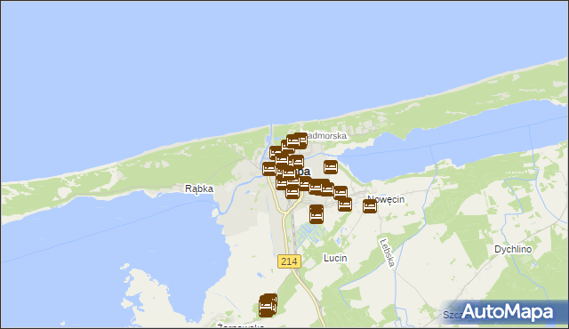 mapa Łeba, Łeba na mapie Targeo