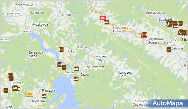 mapa Łobozew Dolny, Łobozew Dolny na mapie Targeo