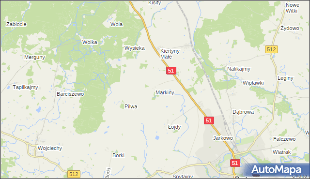 mapa Markiny, Markiny na mapie Targeo