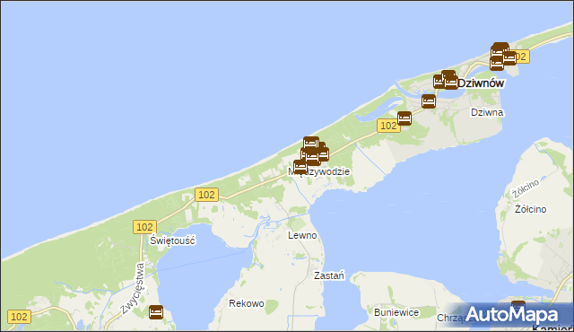 mapa Międzywodzie, Międzywodzie na mapie Targeo