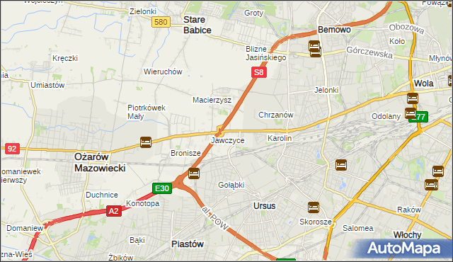 mapa Mory gmina Ożarów Mazowiecki, Mory gmina Ożarów Mazowiecki na mapie Targeo