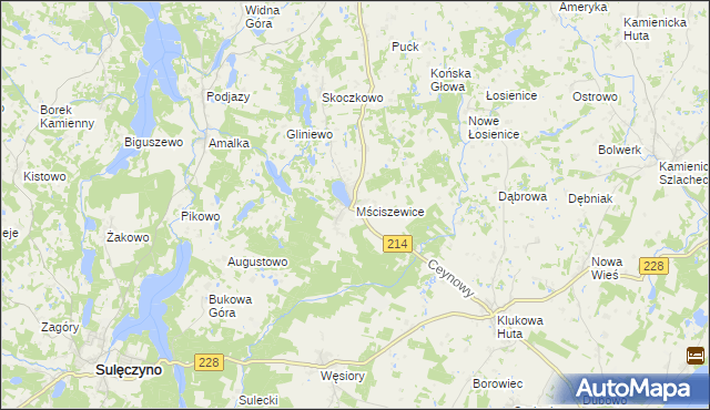 mapa Mściszewice, Mściszewice na mapie Targeo
