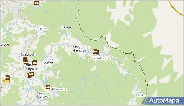 mapa Nowy Gierałtów, Nowy Gierałtów na mapie Targeo