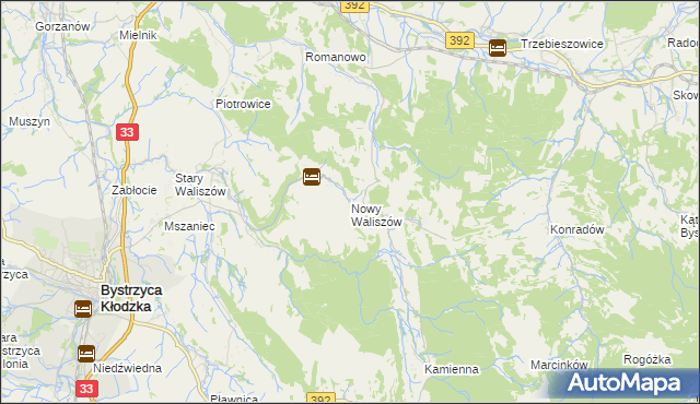 mapa Nowy Waliszów, Nowy Waliszów na mapie Targeo