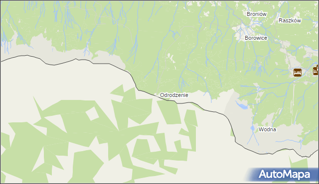 mapa Odrodzenie gmina Podgórzyn, Odrodzenie gmina Podgórzyn na mapie Targeo