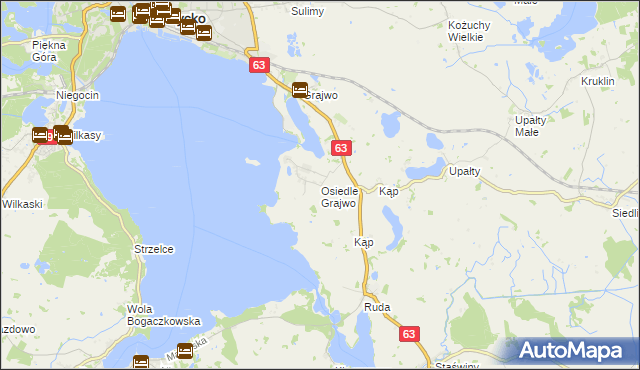 mapa Osiedle Grajwo, Osiedle Grajwo na mapie Targeo