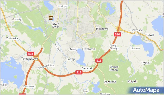 mapa Owczarnia gmina Stawiguda, Owczarnia gmina Stawiguda na mapie Targeo