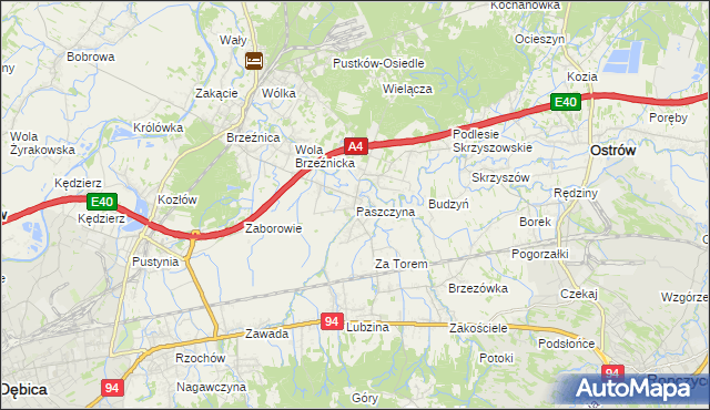 mapa Paszczyna, Paszczyna na mapie Targeo