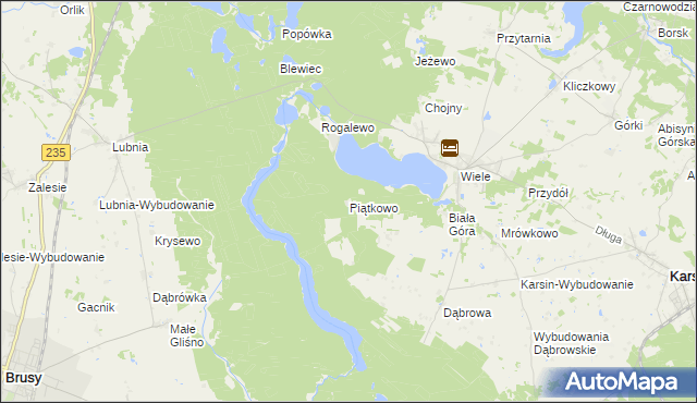 mapa Piątkowo gmina Karsin, Piątkowo gmina Karsin na mapie Targeo