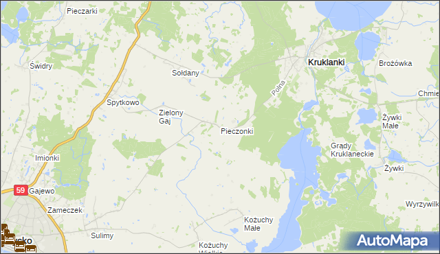 mapa Pieczonki, Pieczonki na mapie Targeo