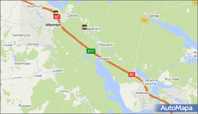 mapa Piławki, Piławki na mapie Targeo